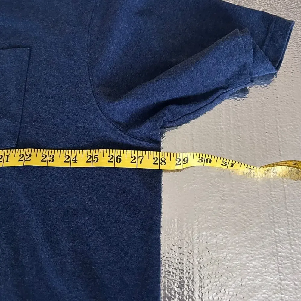 Carhartt Loose Fit Pocket Henley T-Shirt Navy Blue 2XL Heavyweight Workwear - Picture 6 of 8